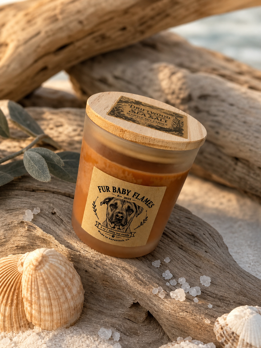 Driftwood & Sea Salt Handcrafted Soy Candle | 7 oz (200g) or 8 oz (227g)
