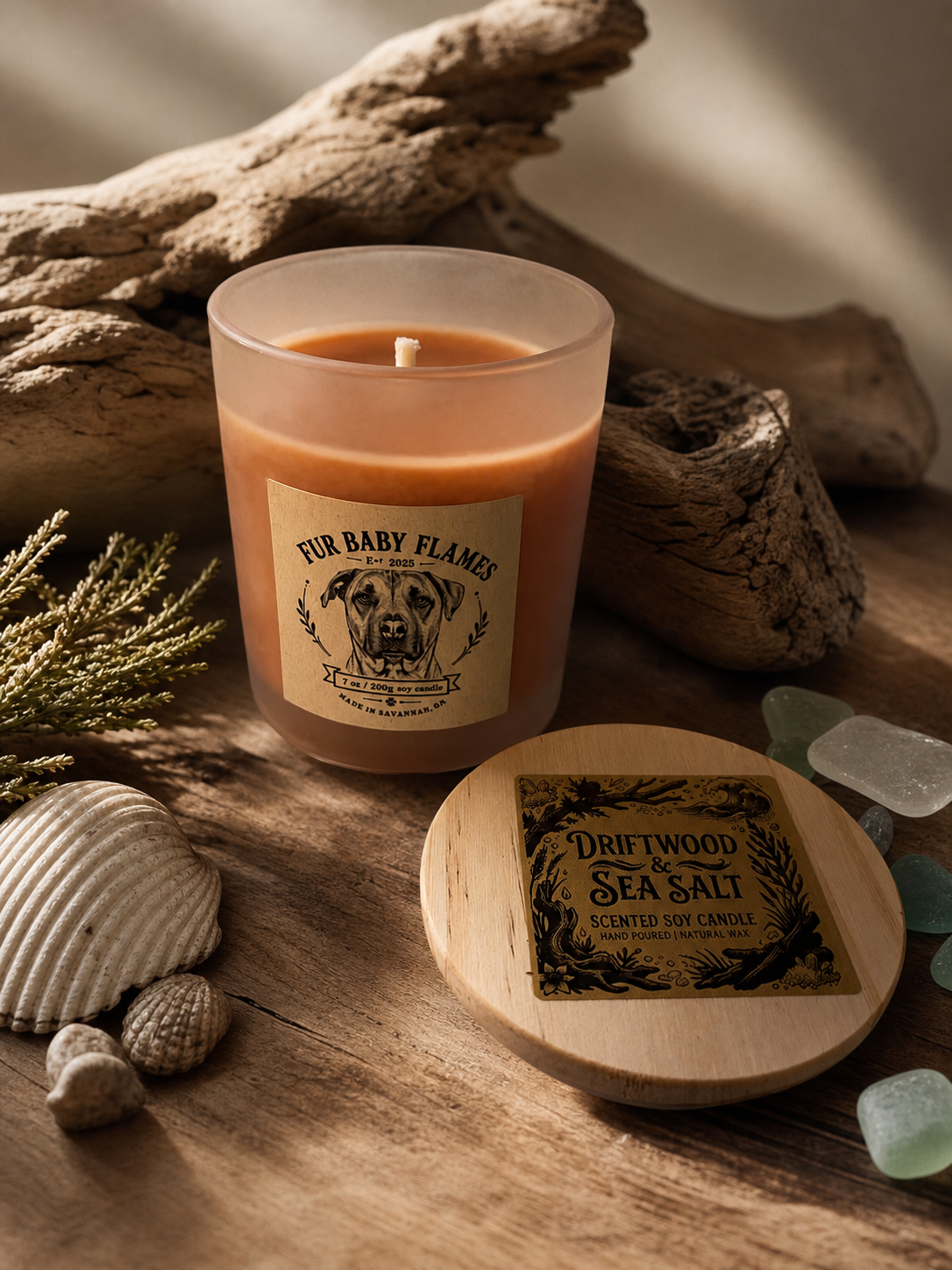 Driftwood & Sea Salt Handcrafted Soy Candle | 7 oz (200g) or 8 oz (227g)