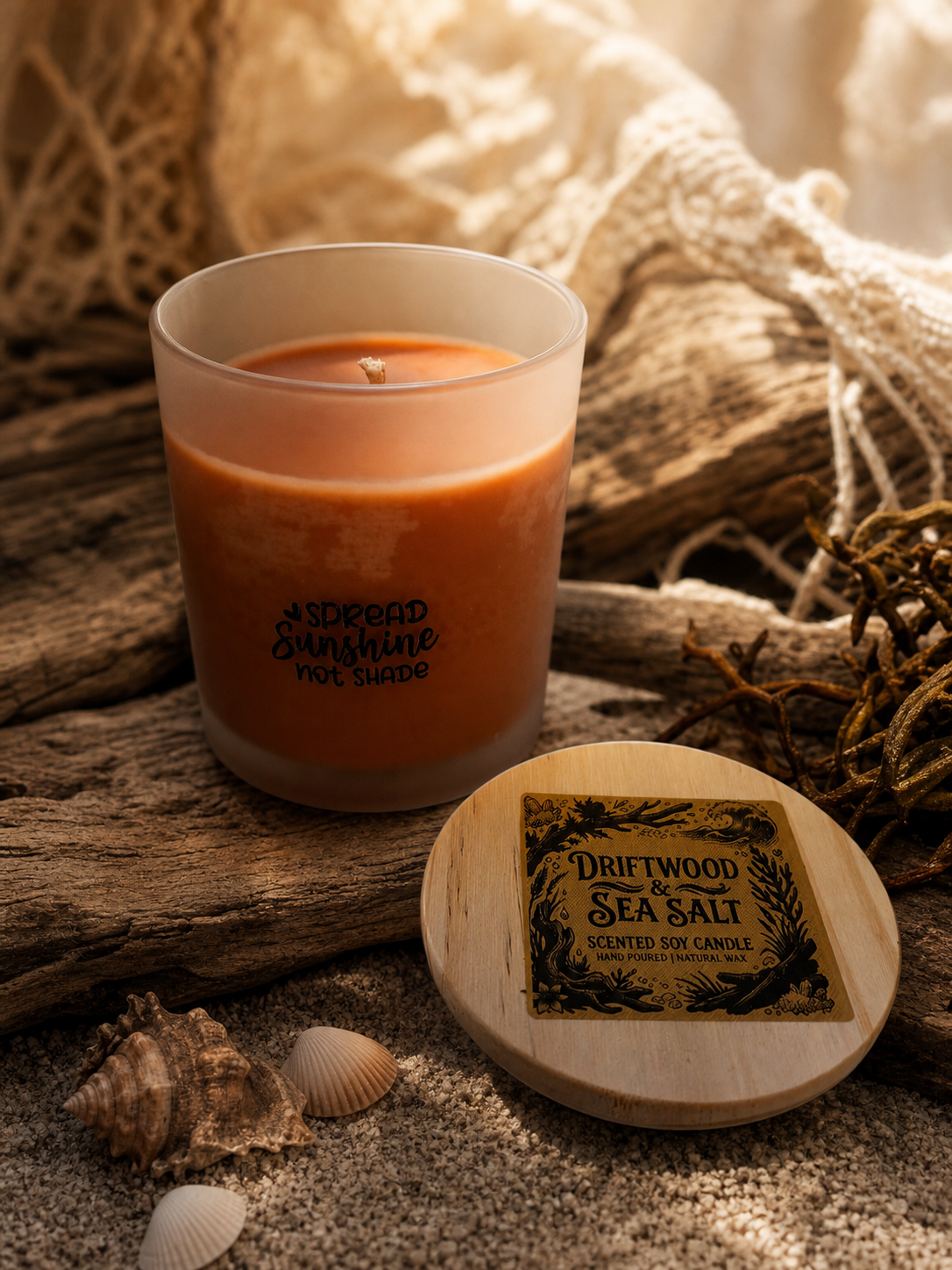 Driftwood & Sea Salt Handcrafted Soy Candle | 7 oz (200g) or 8 oz (227g)