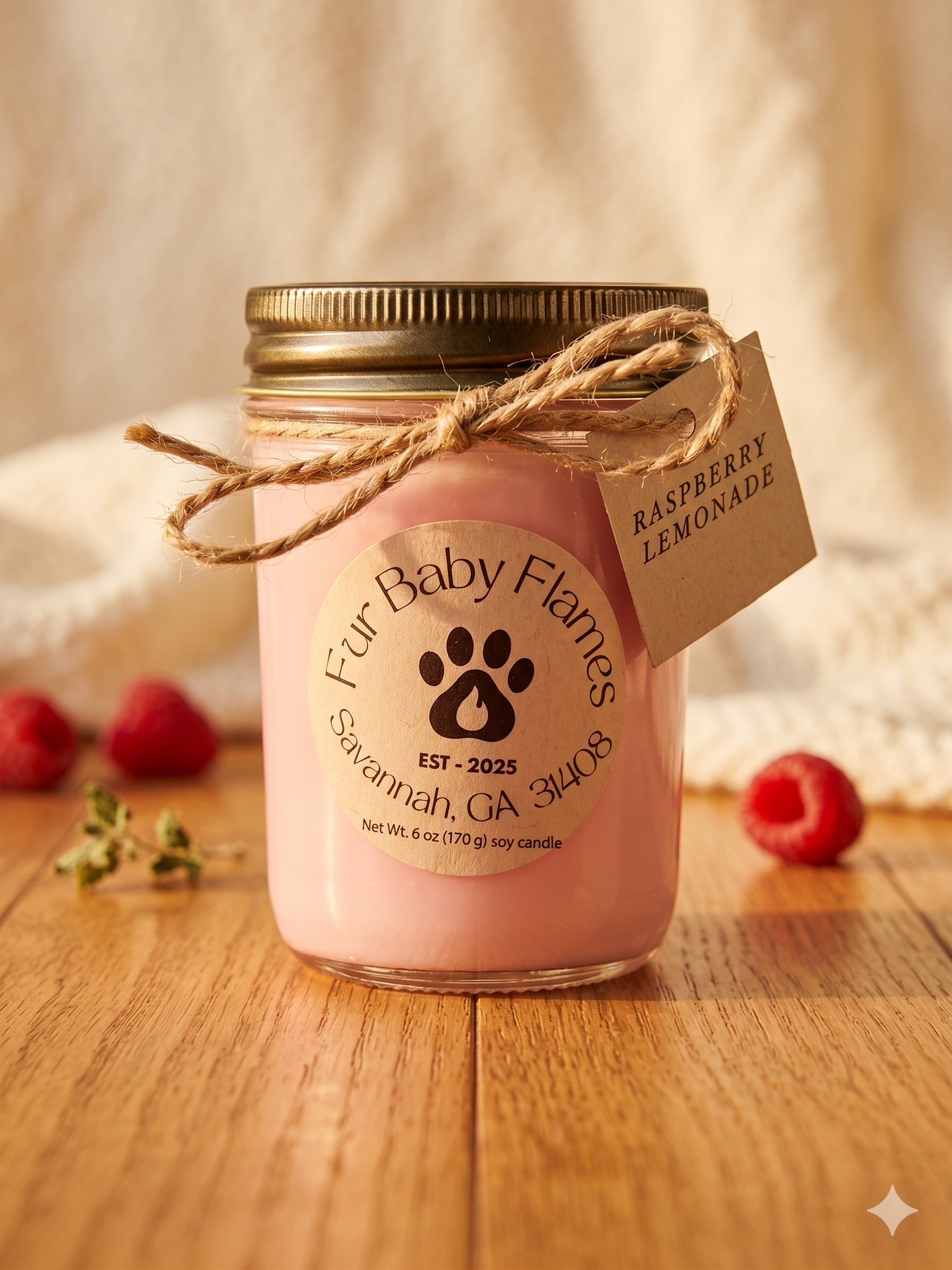 Raspberry Lemonade | 6 oz. (170 g) Soy Candle