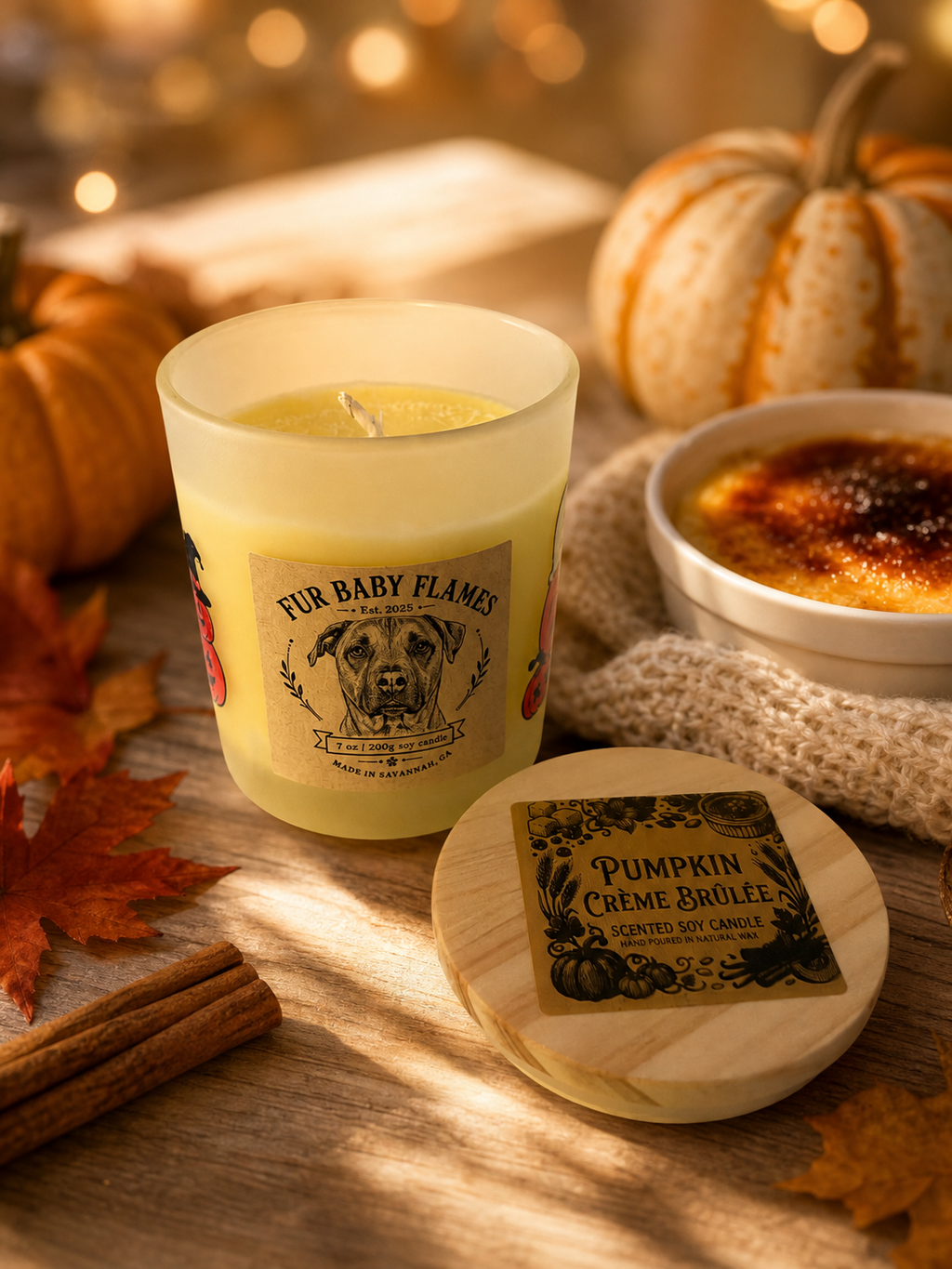 Pumpkin Crème Brûlée Soy Candle | 7 oz (200g) or 8 oz (227g)