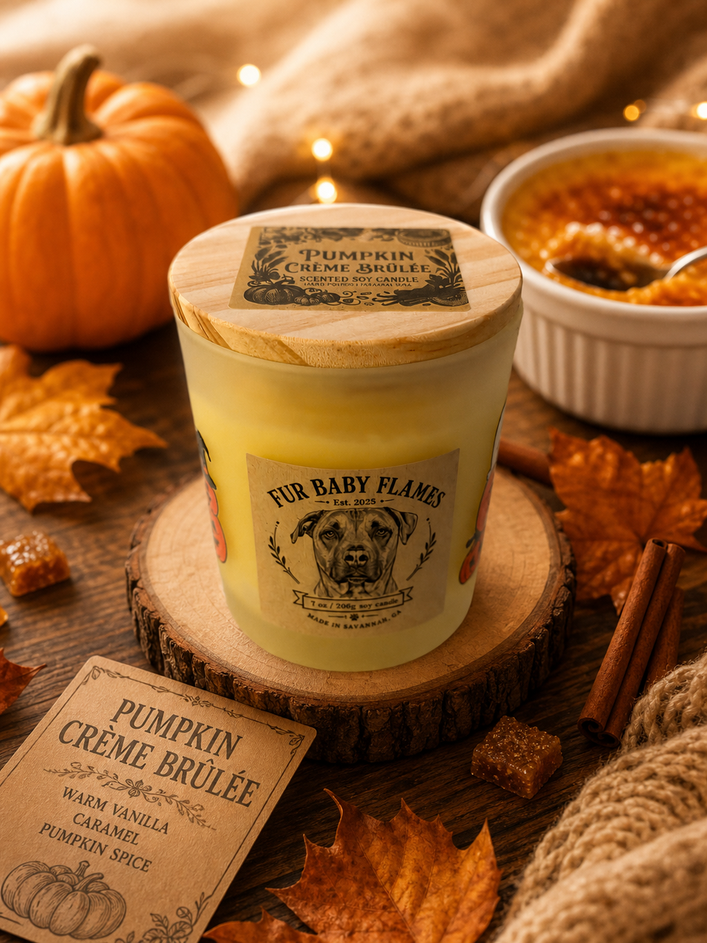 Pumpkin Crème Brûlée Soy Candle | 7 oz (200g) or 8 oz (227g)
