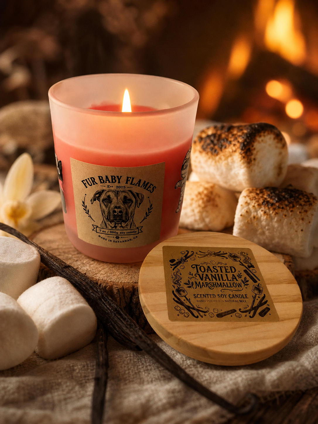 Toasted Vanilla Marshmallow Handcrafted Soy Candle | 7 oz (200g) or 8 oz (227g)