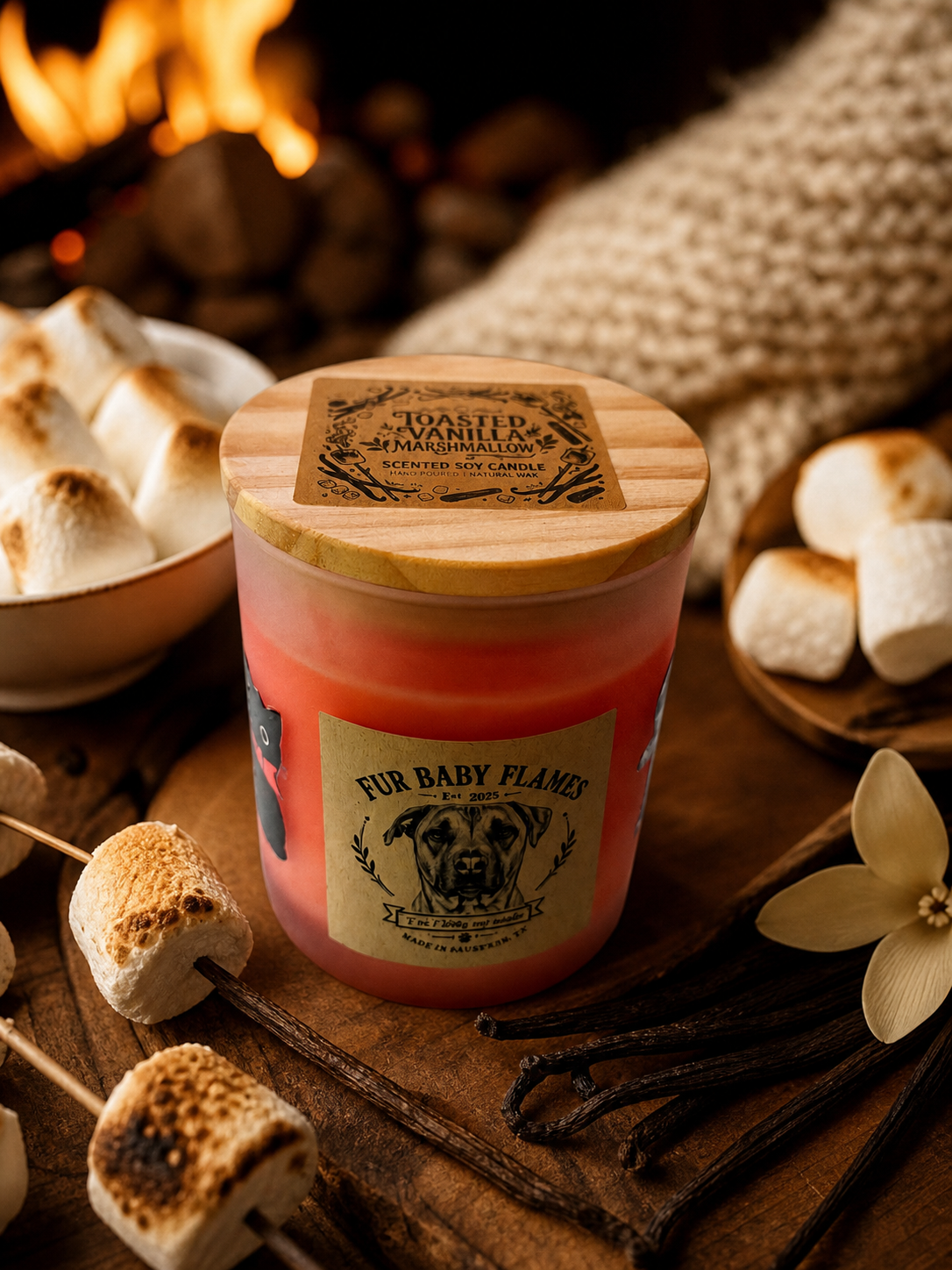 Toasted Vanilla Marshmallow Handcrafted Soy Candle | 7 oz (200g) or 8 oz (227g)