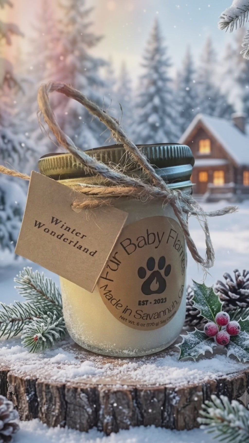 Winter Wonderland Hand-Poured Soy Candle 6 oz.